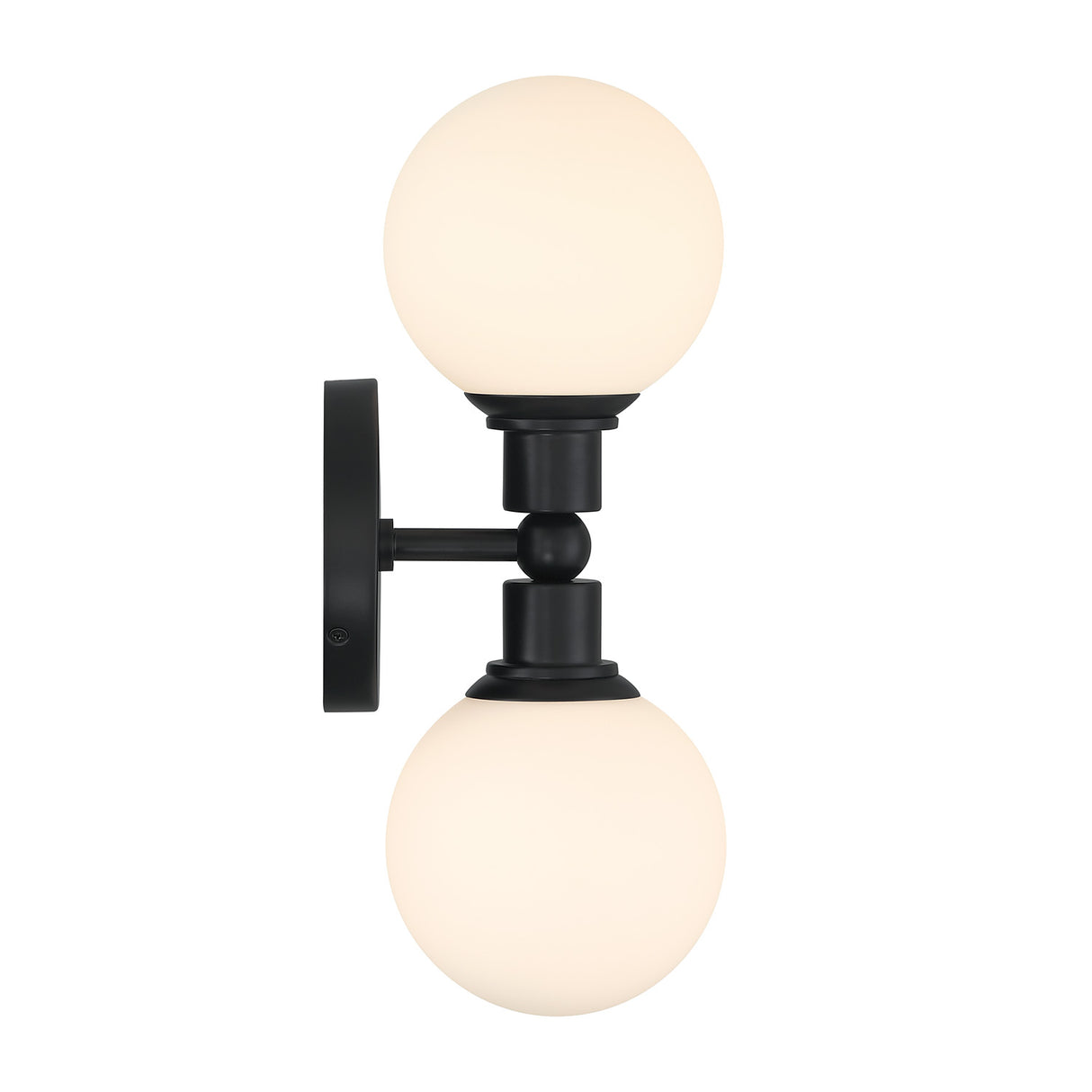 Theo 2 Globe Wall Sconce, Matte Black