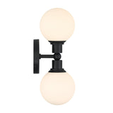 Theo 2 Globe Wall Sconce, Matte Black