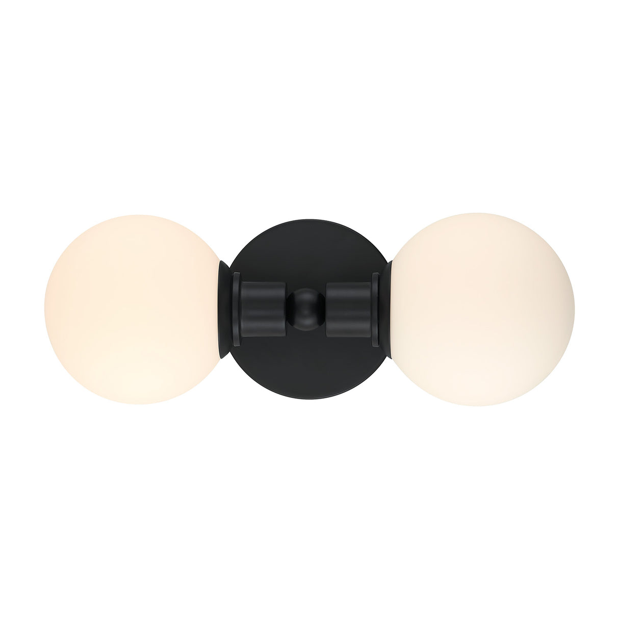 Theo 2 Globe Wall Sconce, Matte Black