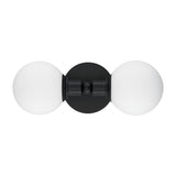 Theo 2 Globe Wall Sconce, Matte Black