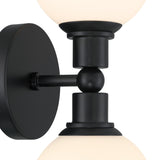 Theo 2 Globe Wall Sconce, Matte Black