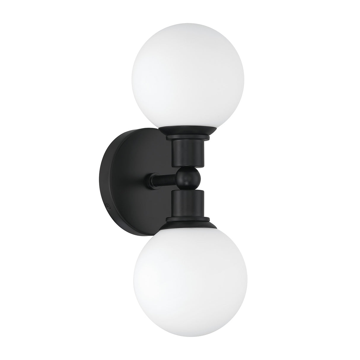 Theo 2 Globe Wall Sconce, Matte Black