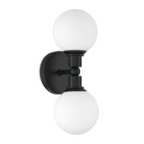 Theo 2 Globe Wall Sconce, Matte Black