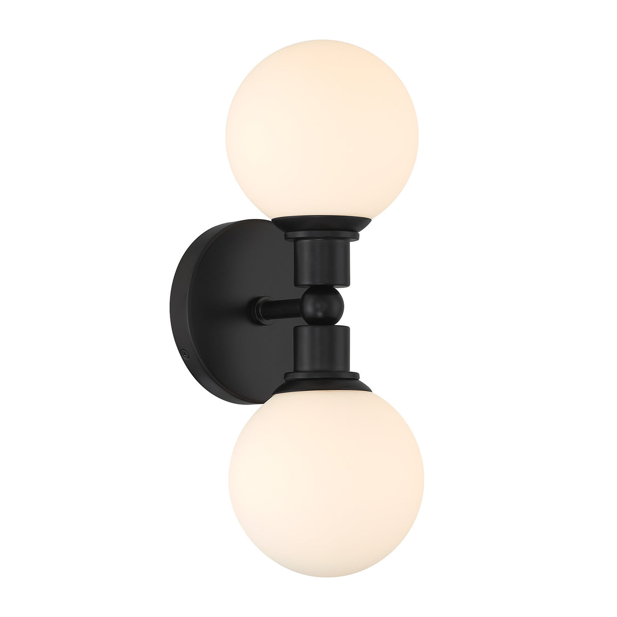 Theo 2 Globe Wall Sconce, Matte Black