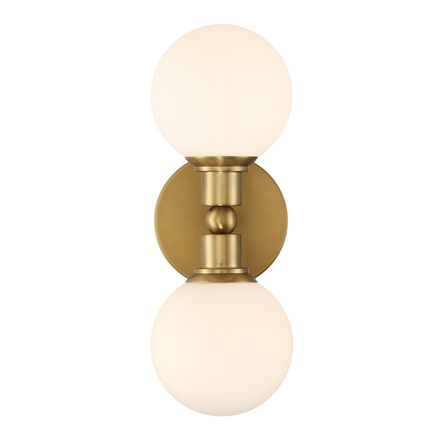 Theo 2 Globe Wall Sconce, Aged Brass