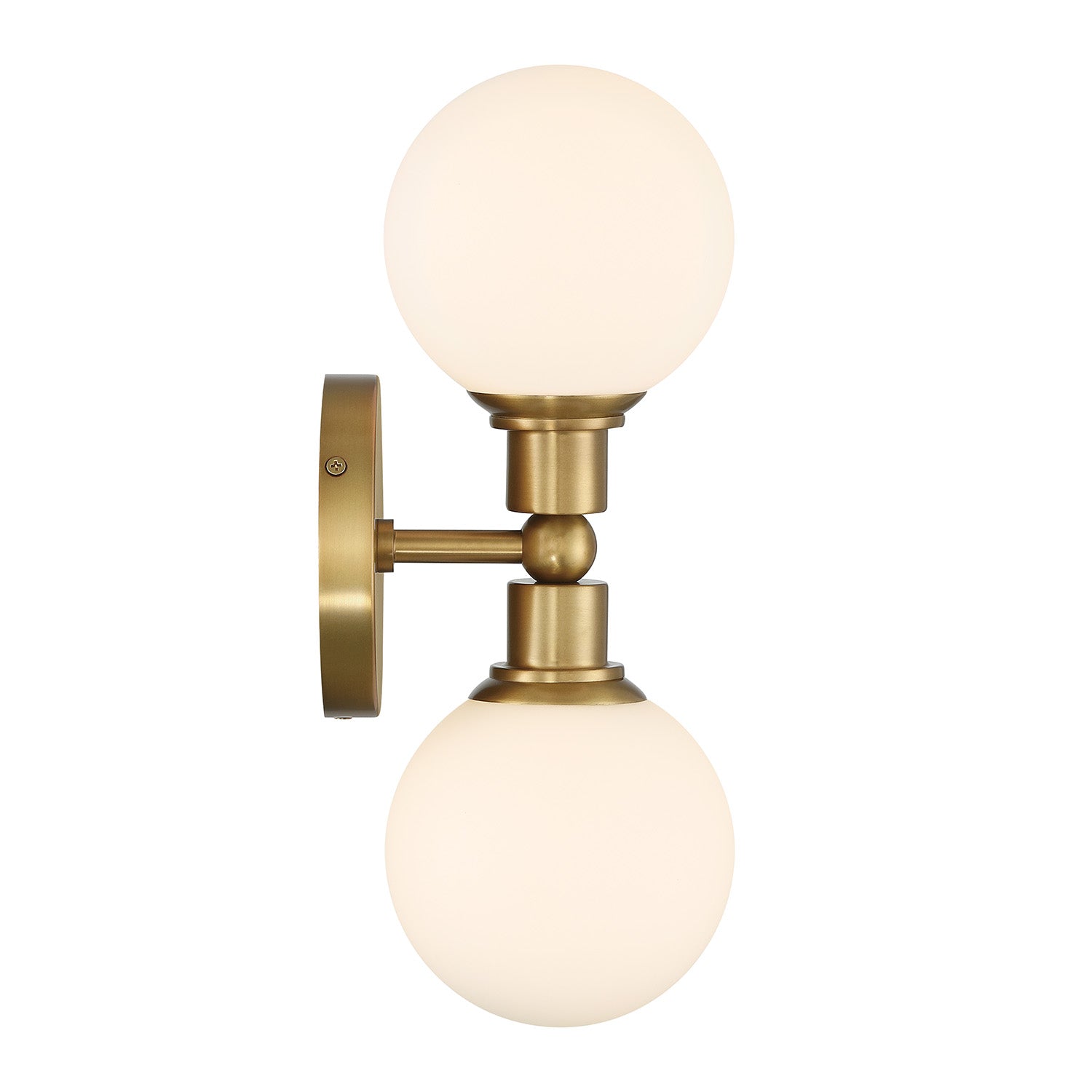 Theo 2 Globe Wall Sconce, Aged Brass