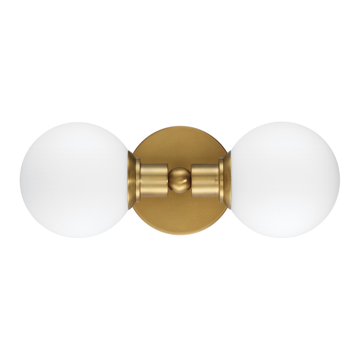 Theo 2 Globe Wall Sconce, Aged Brass