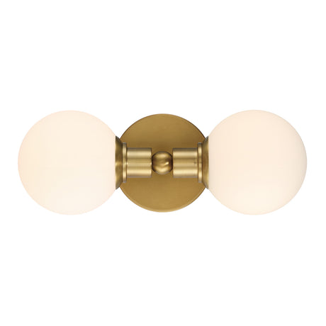 Theo 2 Globe Wall Sconce, Aged Brass