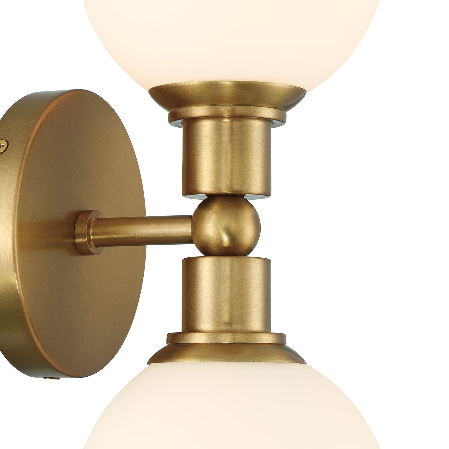 Theo 2 Globe Wall Sconce, Aged Brass