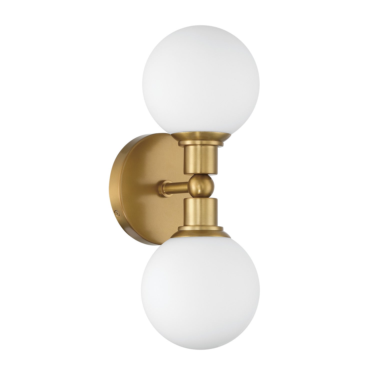 Theo 2 Globe Wall Sconce, Aged Brass