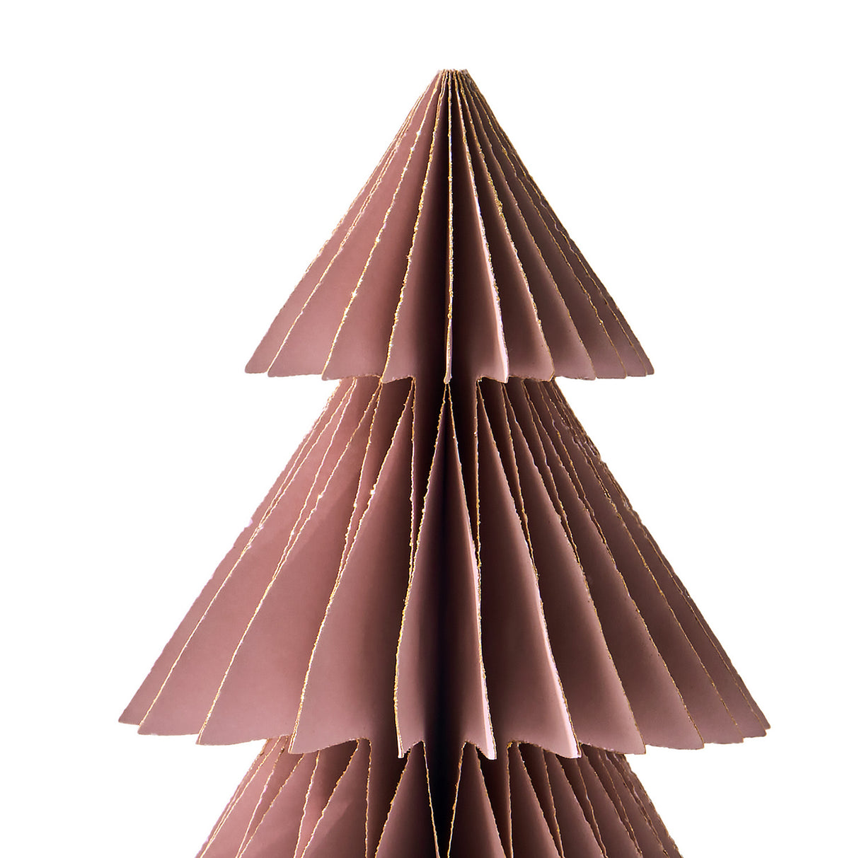 Pleated Paper Christmas Trees, Small Set of 2, Dusty Rose