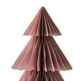 Pleated Paper Christmas Trees, Large Set of 2, Dusty Rose