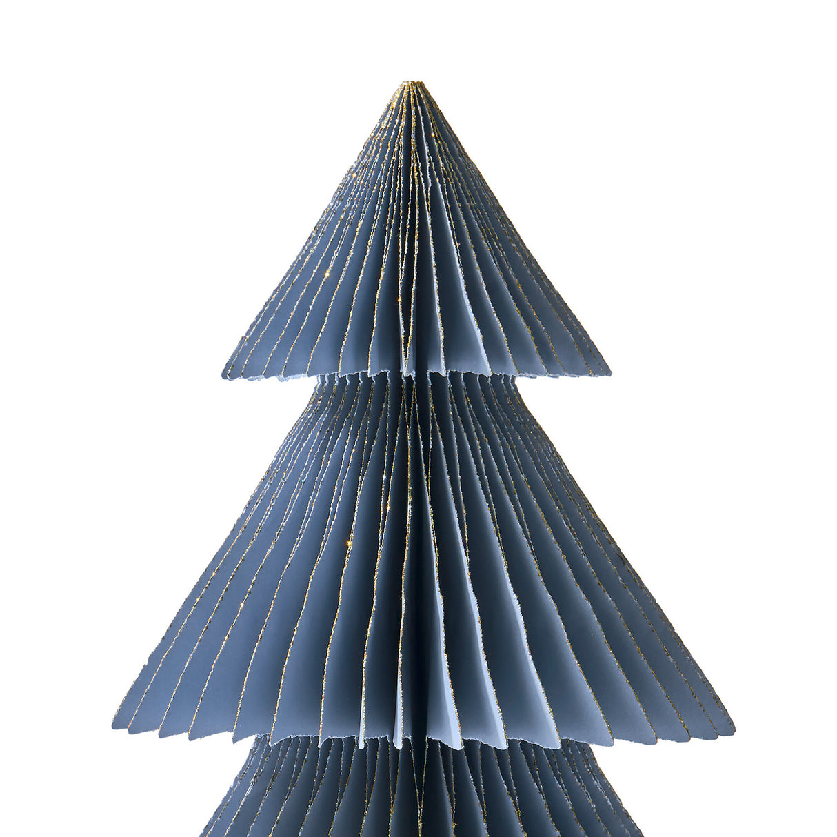 Pleated Paper Christmas Trees, Large Set of 2, Dusty Blue