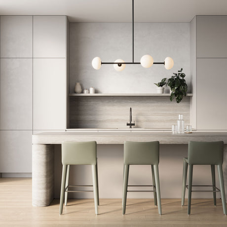 Vince 4 Light Linear Pendant 40", Matte Black