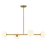 Vince 4 Light Linear LED Pendant, Aged Brass