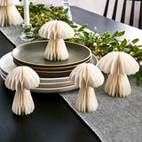 Pleated Paper Mushrooms, Small Set of 4, Ivory