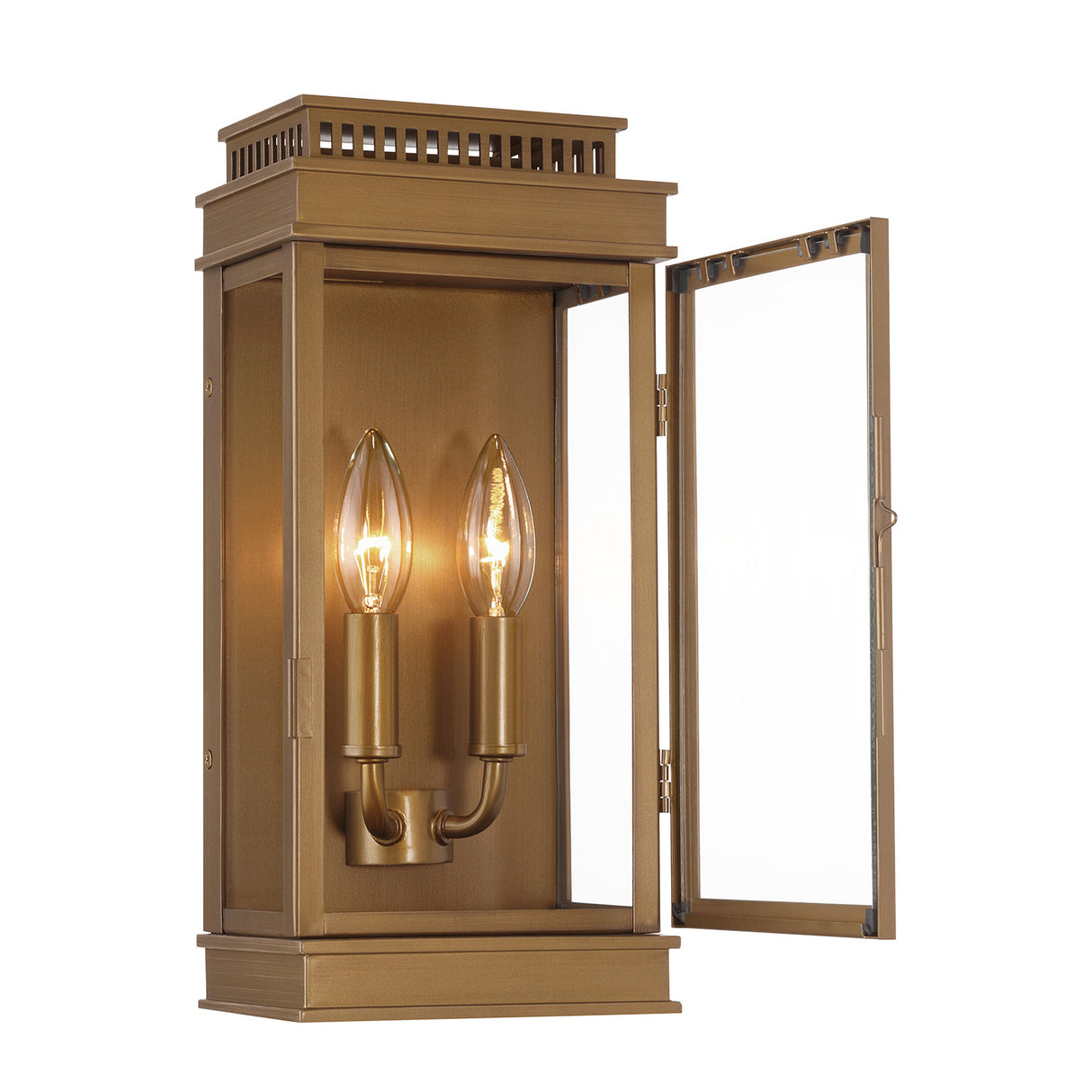 Brighton Outdoor Wall Light, Burnished Brass