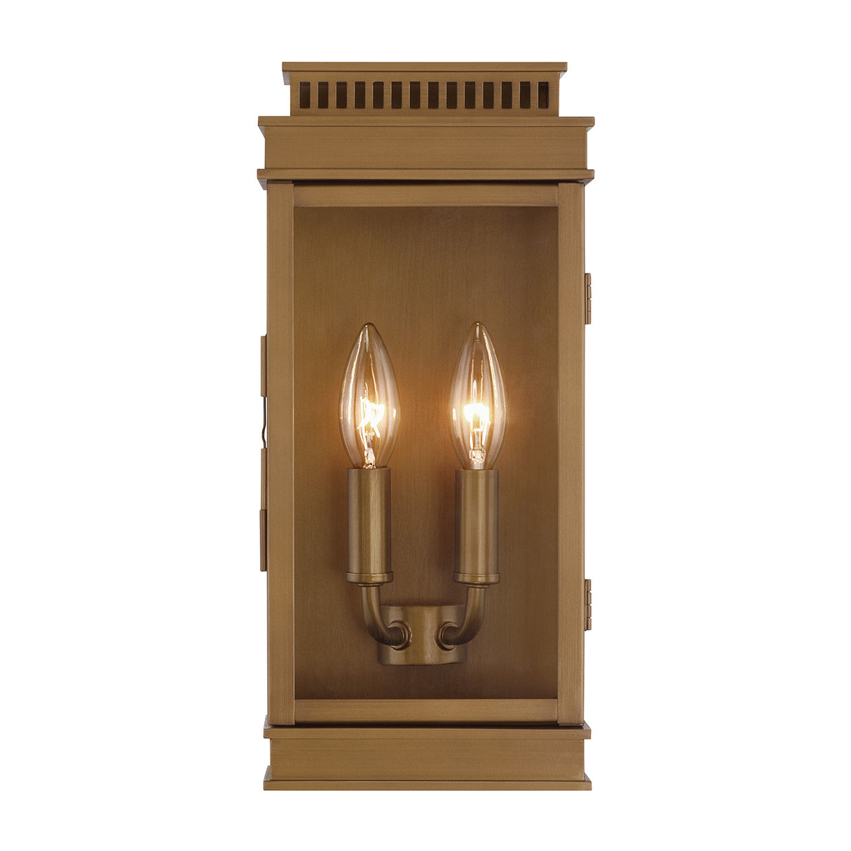 Brighton Outdoor Wall Light, Burnished Brass