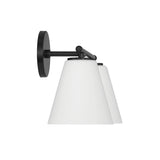 Carlisle 2 Light Vanity Wall Light, Matte Black with Opal Glass