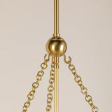 Liza Linen Pendant Light, White and Aged Brass