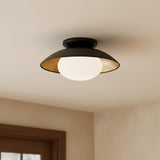 Vera Flush Mount, Medium 14" for Modern home with Warm Beige walls