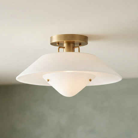 Rey Flush Mount 16" for Modern home with White Siding