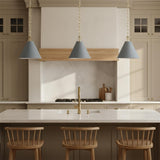 Bowie Small Metal Pendant 12", French Blue and Brass