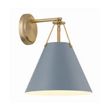 Bowie Wall Sconce, French Blue and Brass