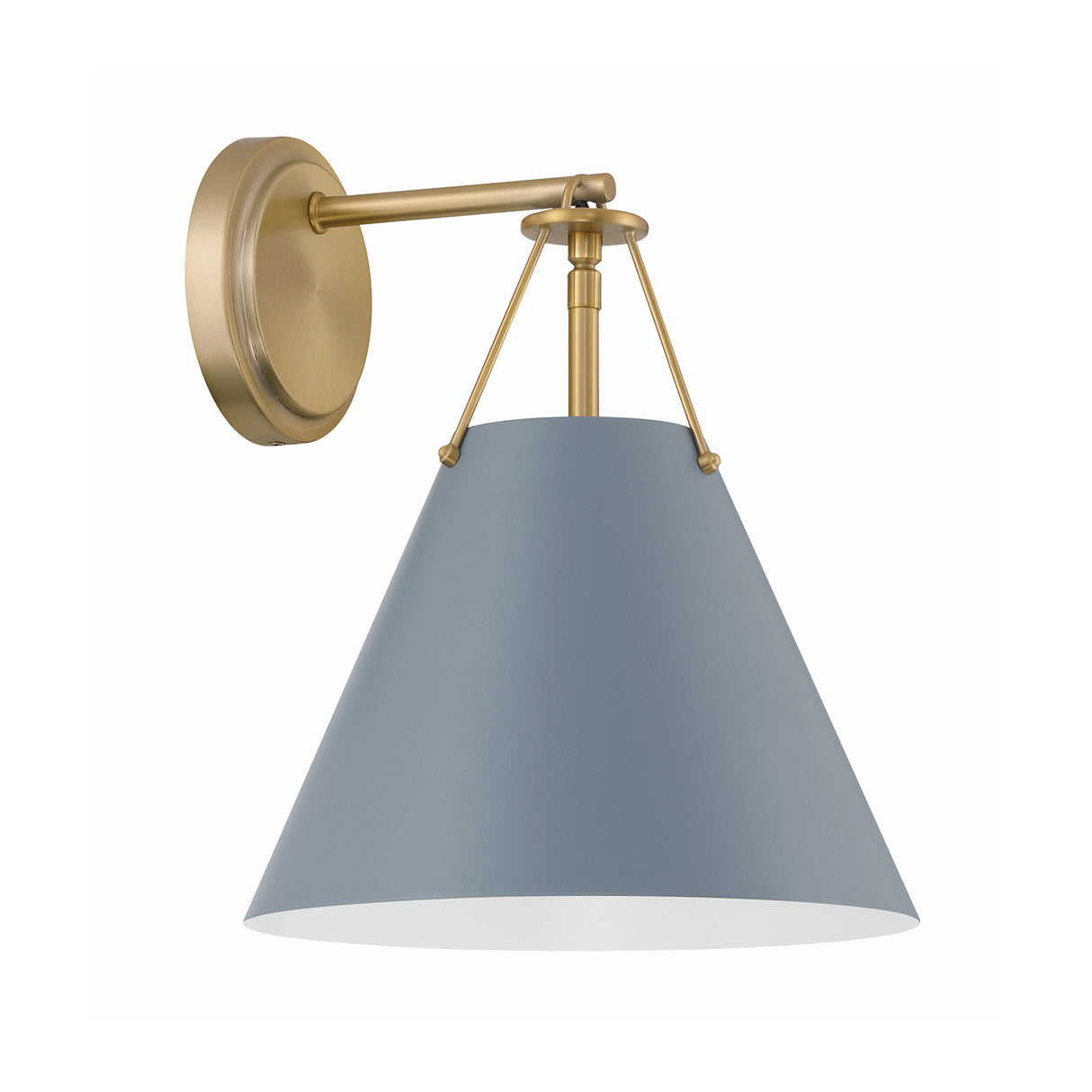 Bowie Wall Sconce, French Blue and Brass