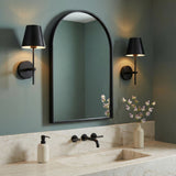 Banks Wall Sconce, Matte Black for Modern home with Gray walls
