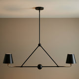 Banks 2 Shade Linear Pendant 42", Matte Black for Modern home with Black Siding