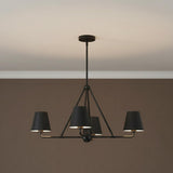 Banks 4 Light Chandelier 32", Matte Black