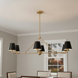 Banks 6 Light Linear Chandelier 46" for Modern home with Gray Walls