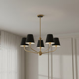 Banks 5 Light Chandelier 28" for Modern home with White Paneled Walls