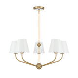 Banks 5 Light Chandelier 28”, White and Brass