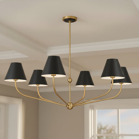 Banks 6 Light Chandelier 48" for Transitional home with Neutral Walls