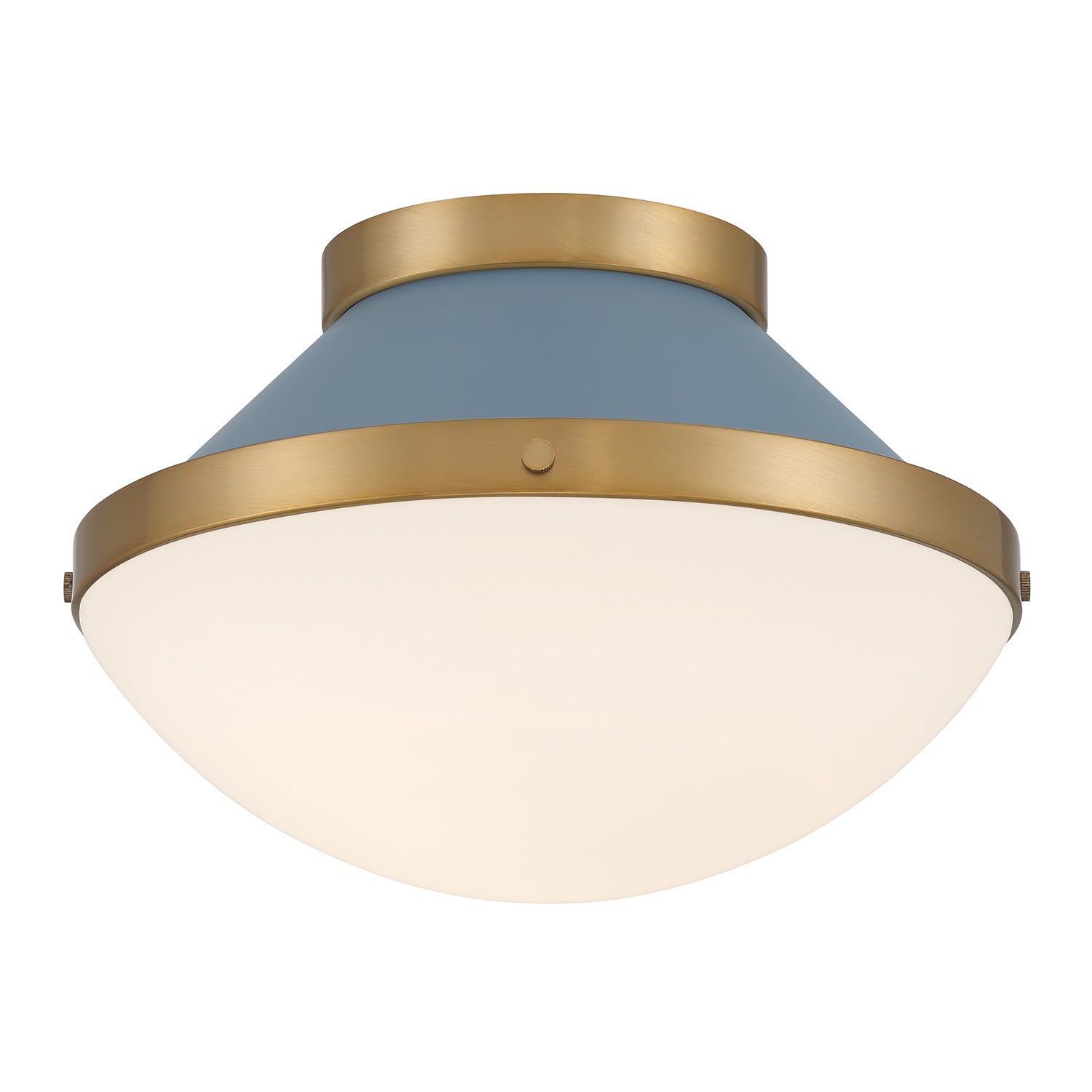 Blair Dome Flush Mount 12” Wide, French Blue and Brass – Lights.com