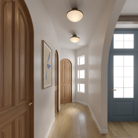Blair Flush Mount 16", French Blue and Brass
