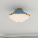 Blair Medium Flush Mount 16", French Blue and Brass