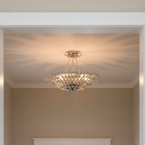 Alysa Semi-Flush 24", Antique Silver for Transitional home with Beige walls