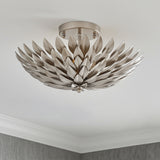 Alysa Semi-Flush 16″, Antique Silver for Transitional home with Gray Shiplap