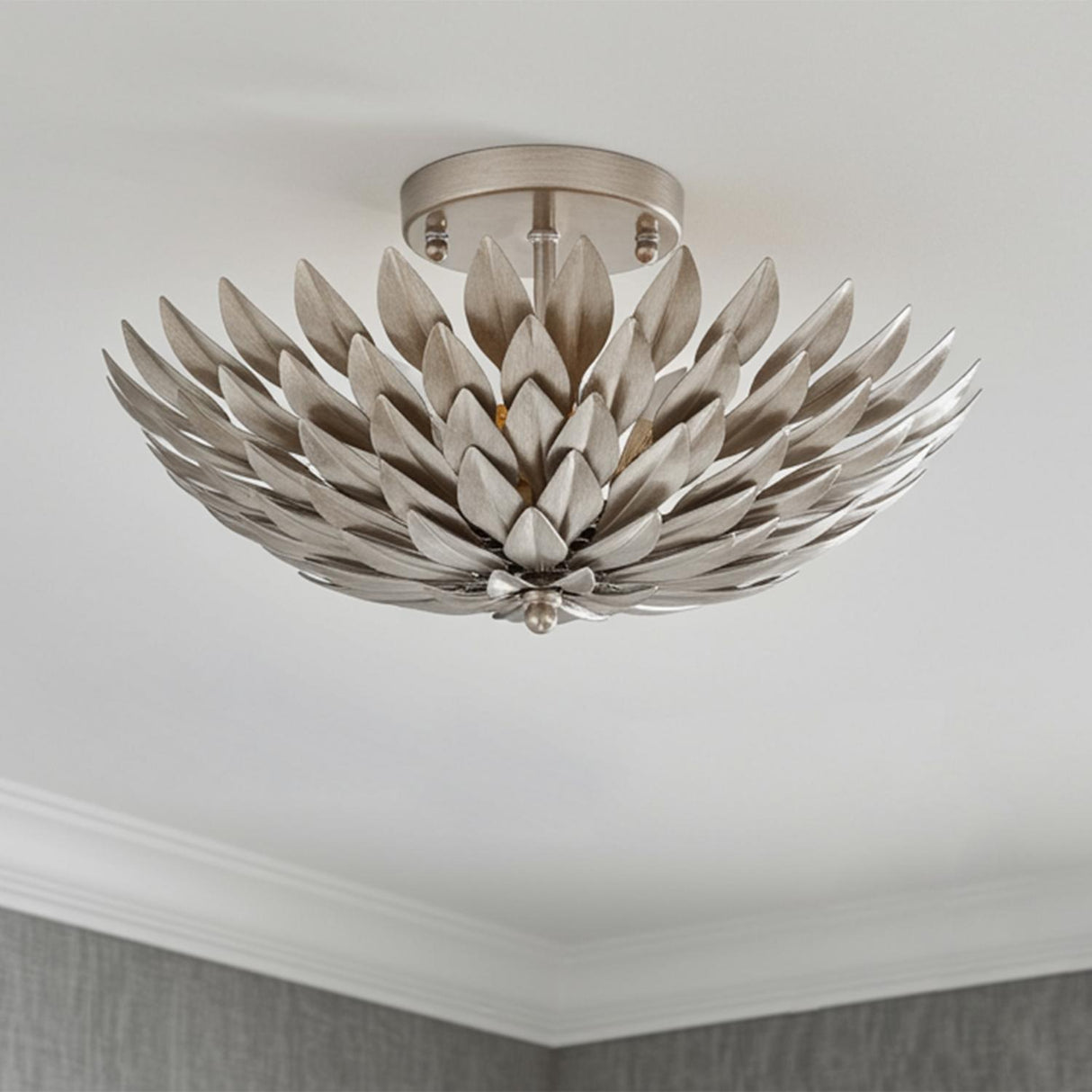 Alysa Semi-Flush 16”, Antique Silver