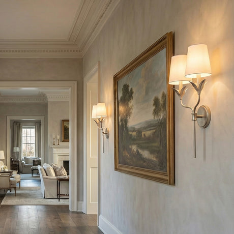 Alice Double Wall Sconce 21" for Traditional home with Light Gray Siding