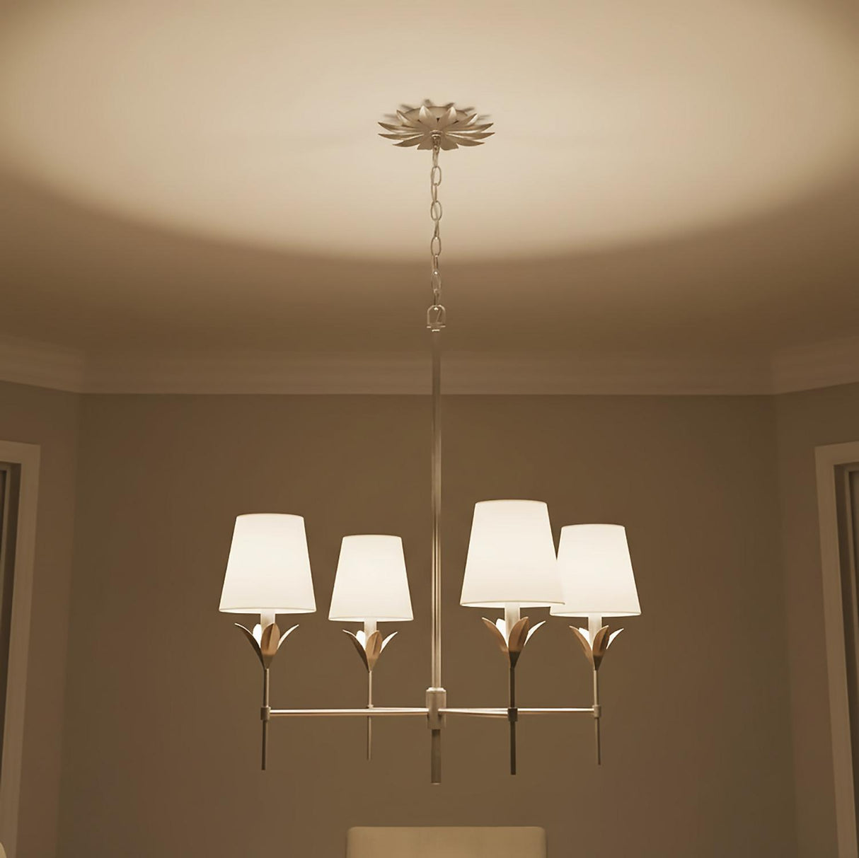Alice 4 Light Chandelier 28" for Transitional home with Beige walls