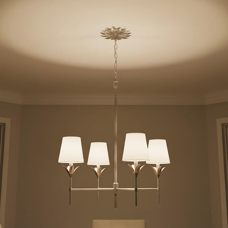 Alice 4 Light Chandelier 28", Antique Silver