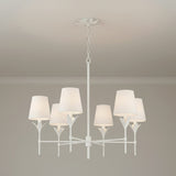 Alice 6 Light Chandelier 32" for Transitional home with White painted walls
