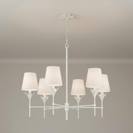 Alice 6 Light Chandelier 32" for Transitional home with White painted walls