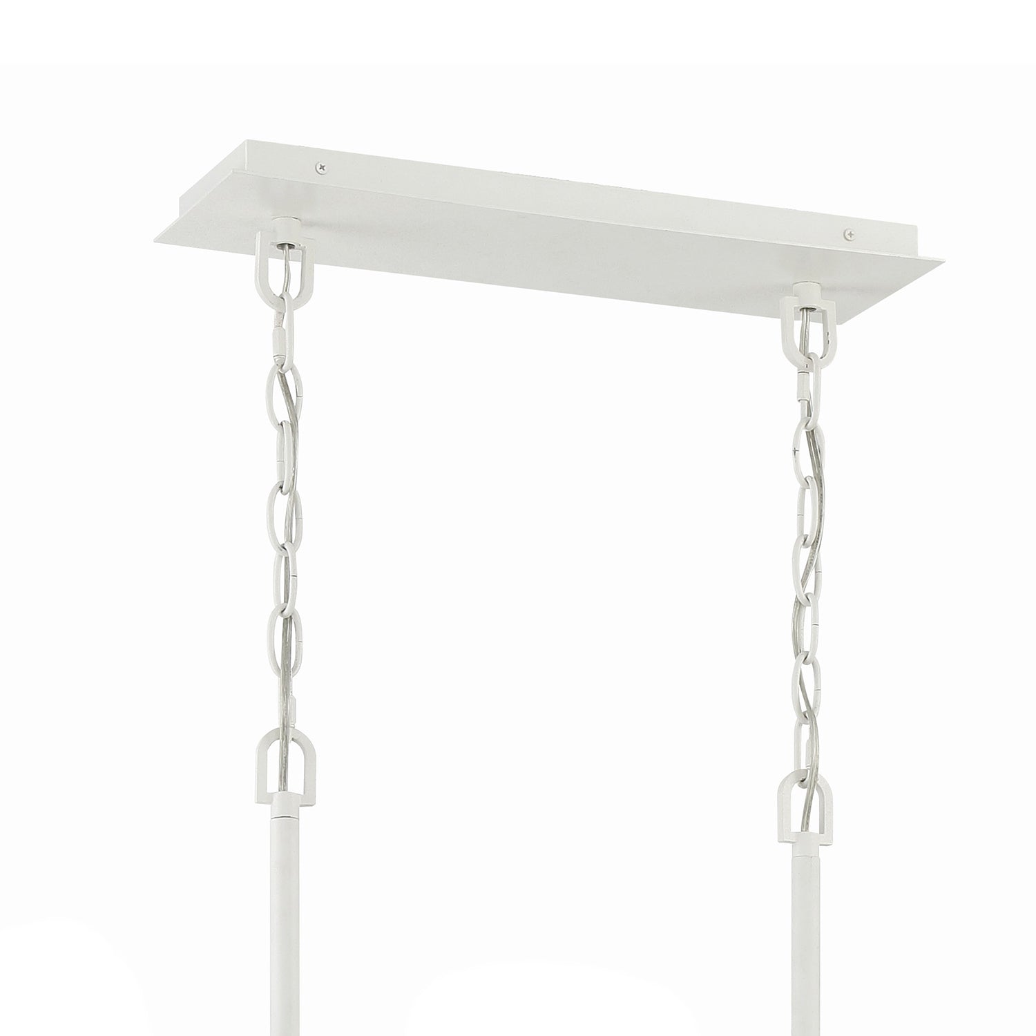 Alice Matte White 5 Light Linear Chandelier 53” Wide with White