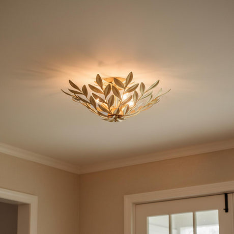 Alison Semi-Flush 21 Antique Gold for Traditional home with Warm Beige Walls