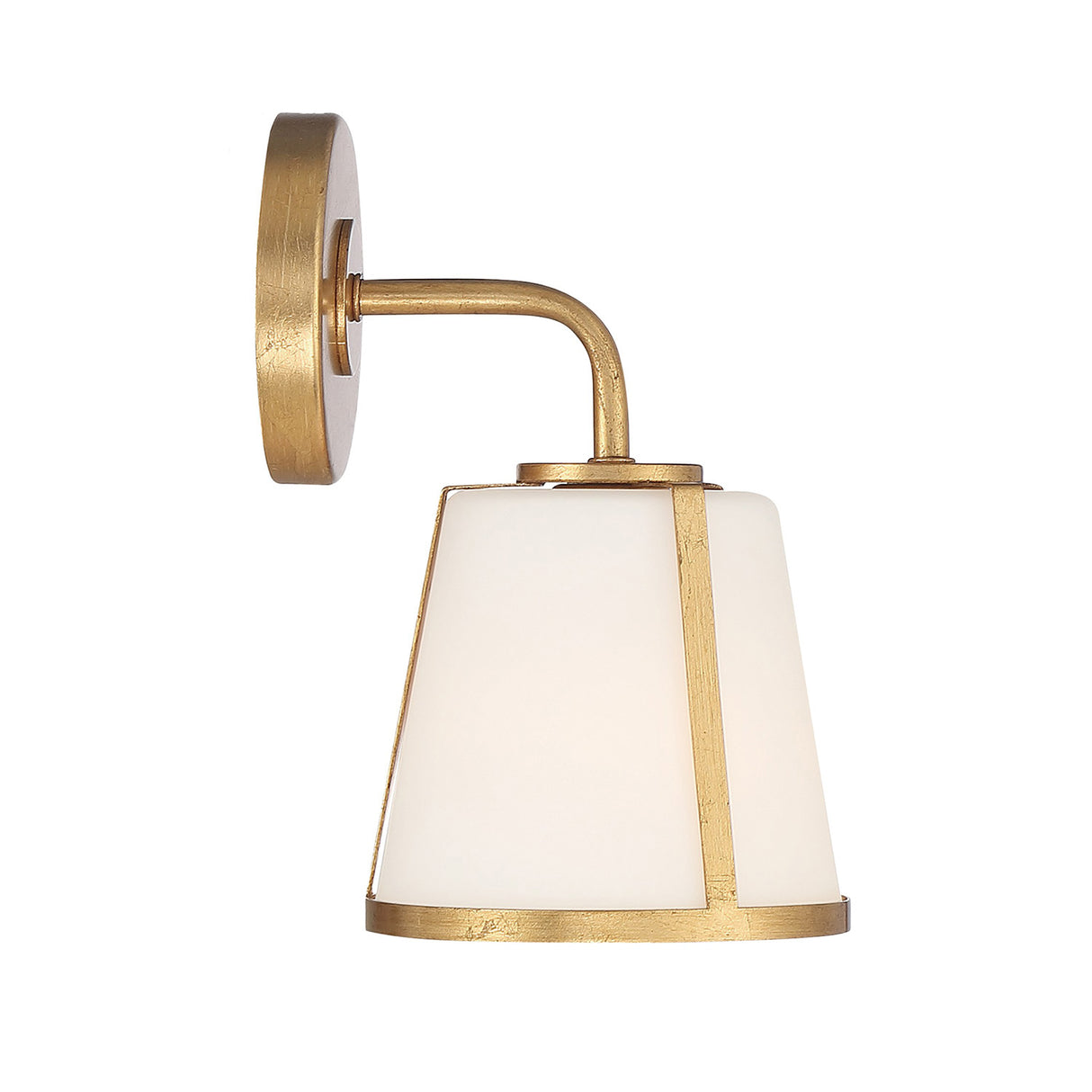 Hoyt Vanity Wall Sconce, Antique Gold with Opal Glass